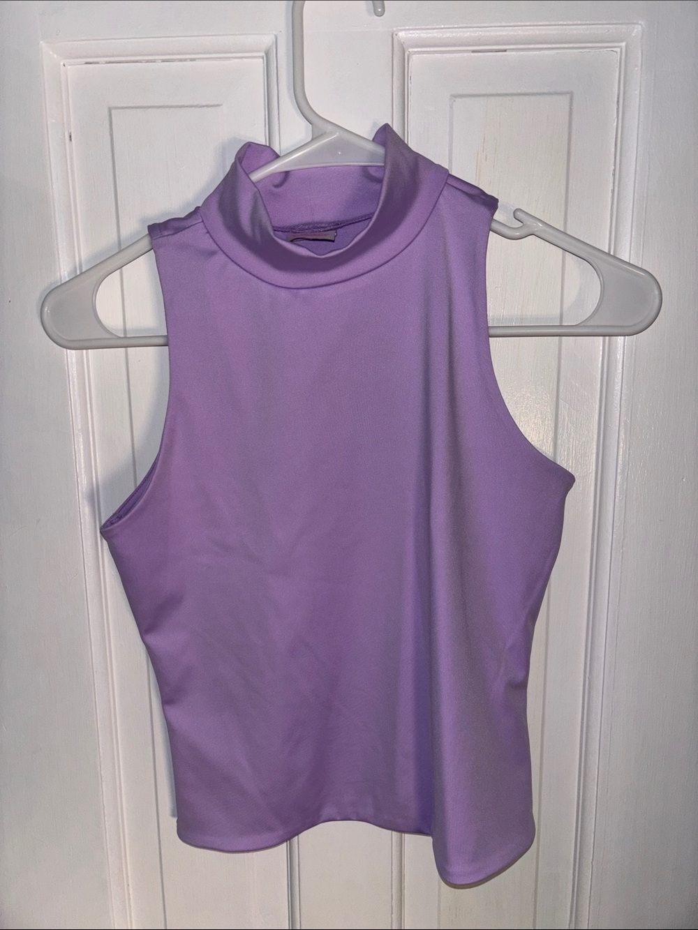 No Boundaries Lavender Sleeveless Mock Neck Tank